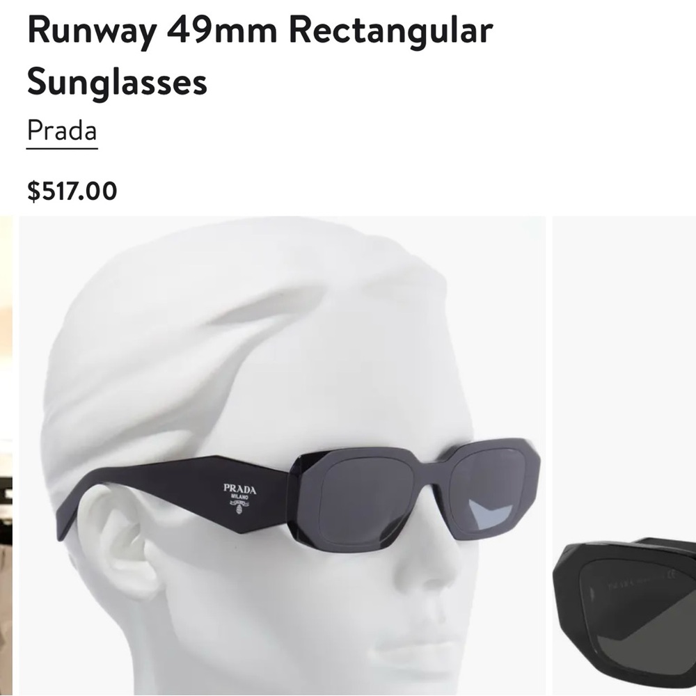 Prada Runway Rectangle Sunglasses - image 2